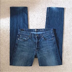 EUC 7FAM Slouchy Dark Wash Straight Leg Jeans